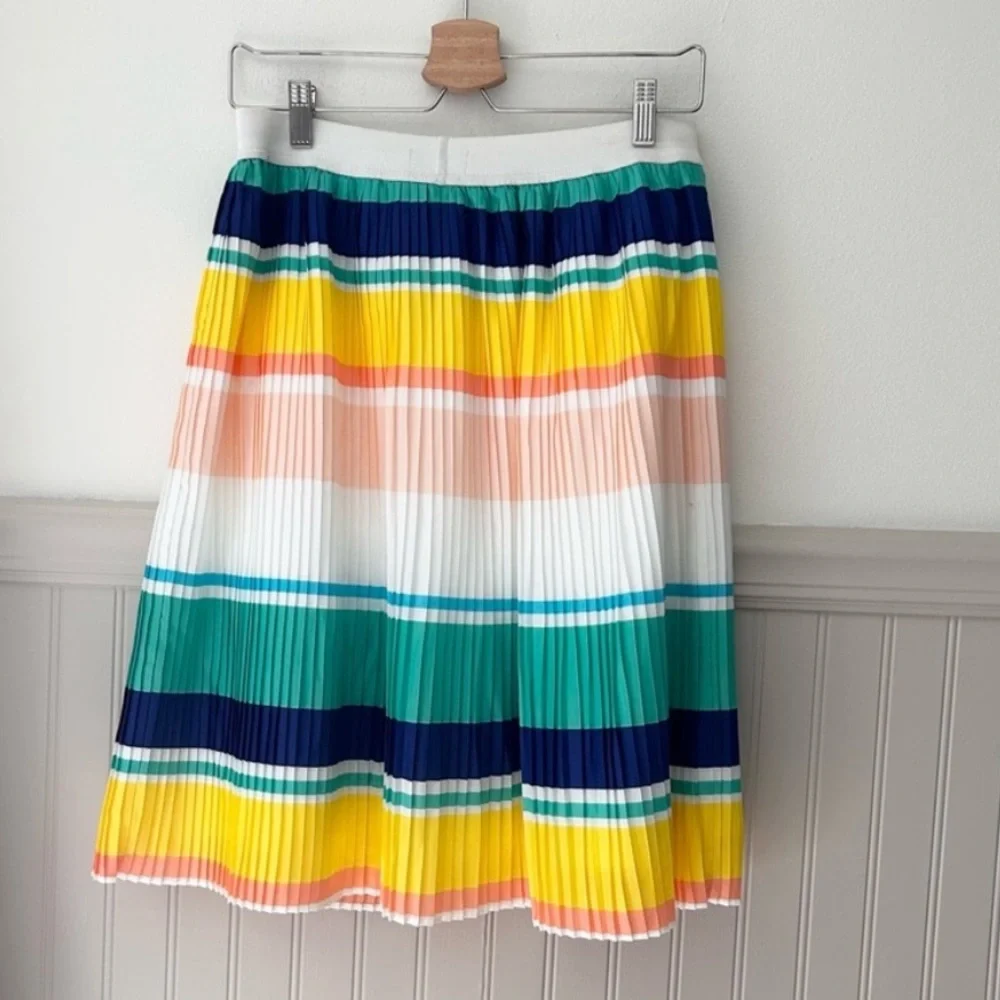 Merona Size Medium Multicolor Colorful Striped A-Line Skirt